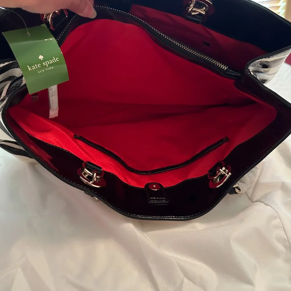 Kate Spade NWT Zebra Patent Tote Bag - Picture 4 of 8